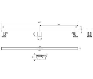 Душевой лоток Wonzon & Woghand WW-65406M-BG 60 см брашированное золото